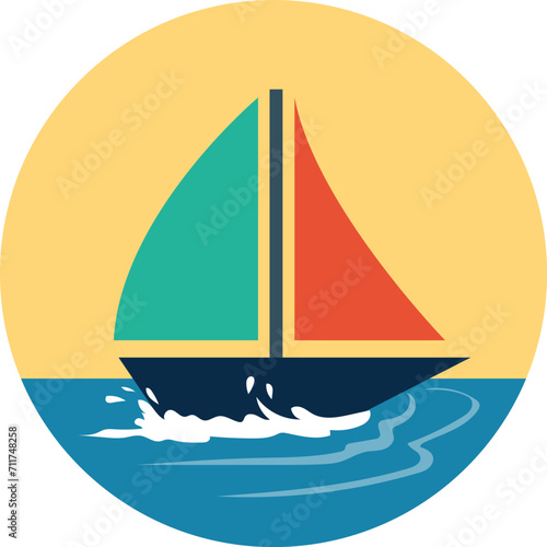 sailing boat on the sea. hotel icon vector png. beach icon png. tourist place vector icon. tourism, vacationist, globetrotting, hostel, visitor, traverse, travel icon png.
