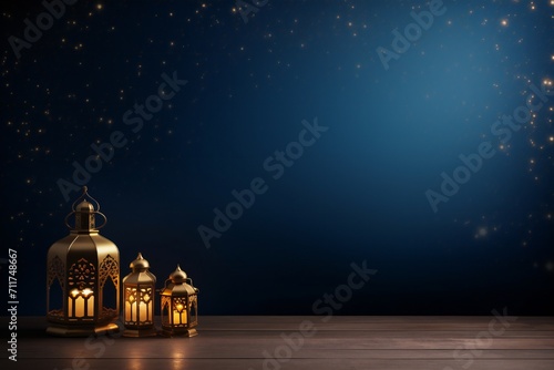 Ramadan celebration background with empty copy space Generative Ai