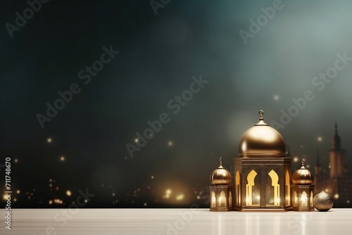 Ramadan celebration background with empty copy space Generative Ai
