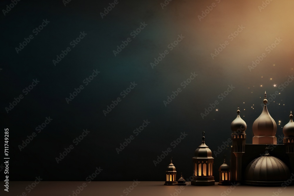 Ramadan celebration background with empty copy space Generative Ai