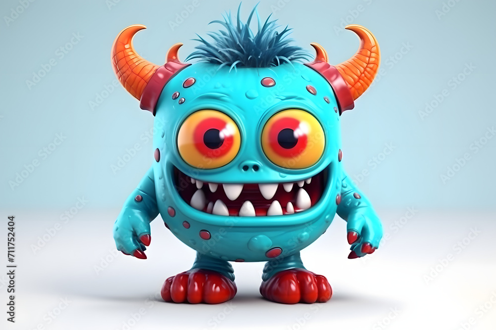 3d rendering cute monster Demon cartoon 3d rendering cute monster Demon cartoon