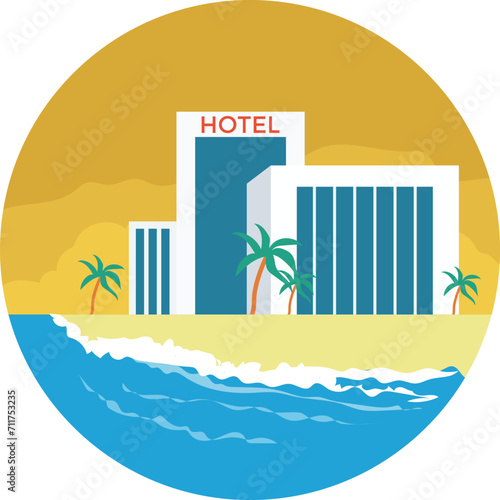 hotel icon vector png. beach icon png. tourist place vector icon. tourism, vacationist, globetrotting, hostel, visitor, traverse, travel icon png.