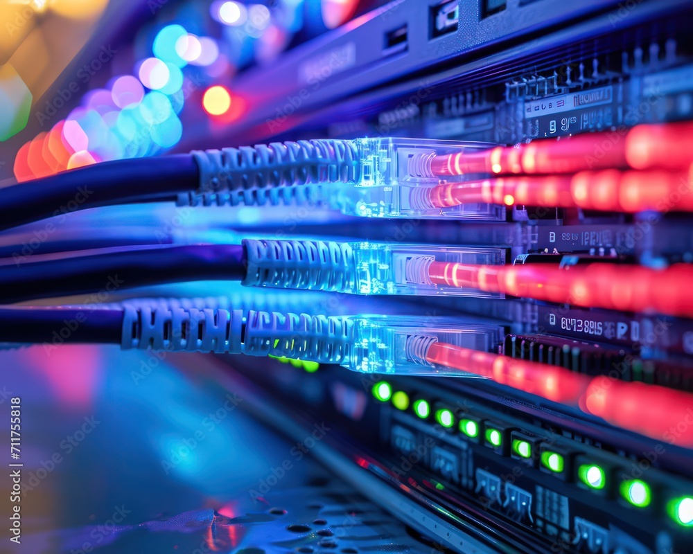 data cables and neon lights - ai-generiert data cables and neon lights - ai-generiert