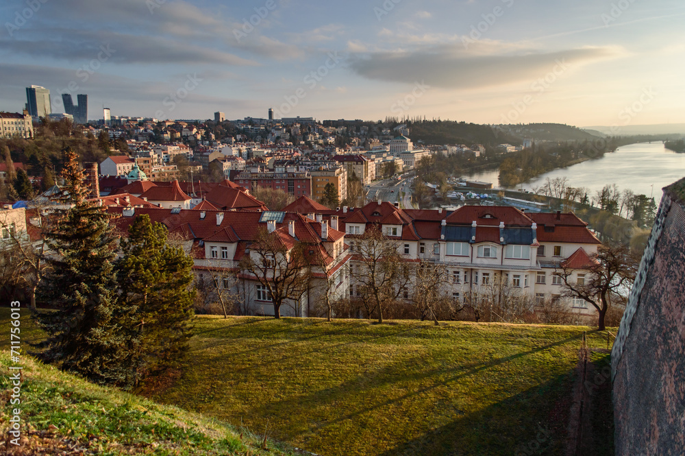 View of Prague and the Vltava River.