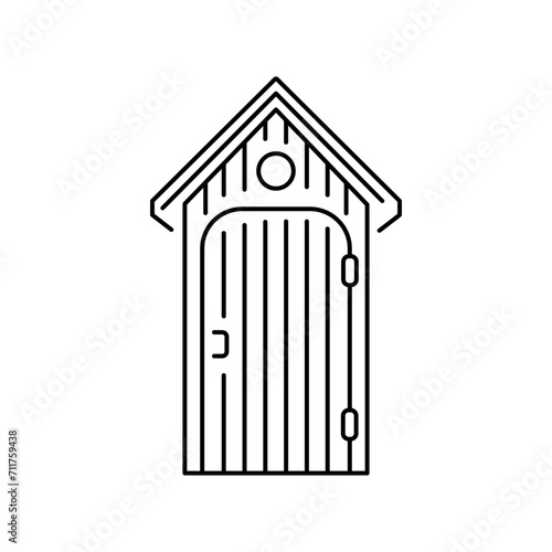 Compost toilet color line icon. Composting. Vector isolated element.