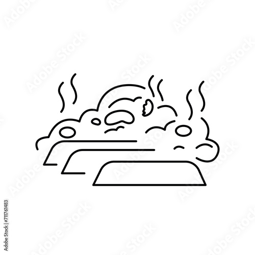 Windrow composting color line icon. Composting. Vector isolated element.