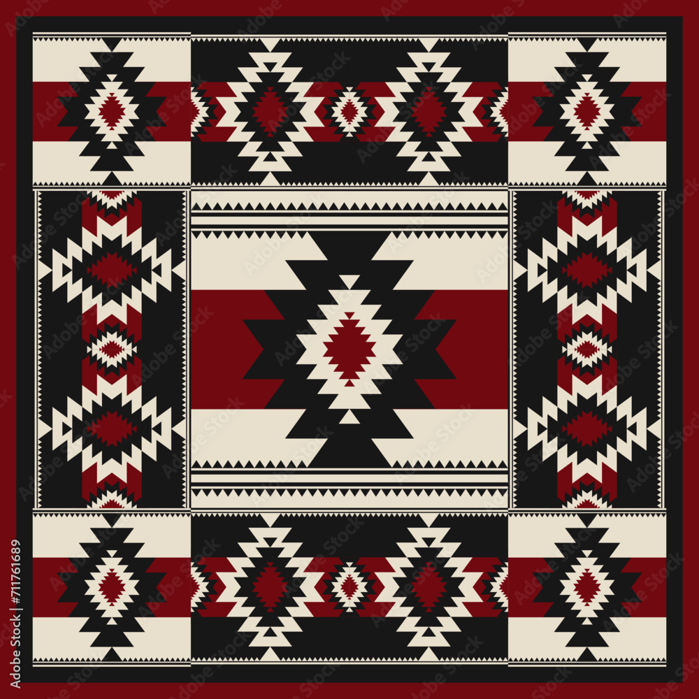 Aztec Southwest patchwork pattern. Vector Southwestern Navajo geometric shape seamless pattern rustic bohemian style. Ethnic geometric pattern use for rug, tablecloth, quilt, cushion, upholstery, etc. Aztec Southwest patchwork pattern. Vector Southwestern Navajo geometric shape seamless pattern rustic bohemian style. Ethnic geometric pattern use for rug, tablecloth, quilt, cushion, upholstery, etc.