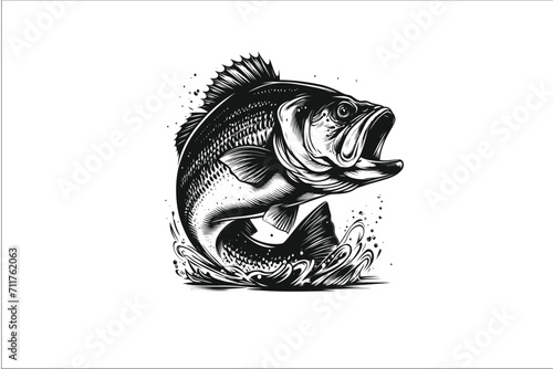 Bass Harmony Bundle: Immerse in Angling Artistry with Lively Bass Fish Vectors, Perfect for Fishing Enthusiasts. Dive into the Depths of Design Excellence