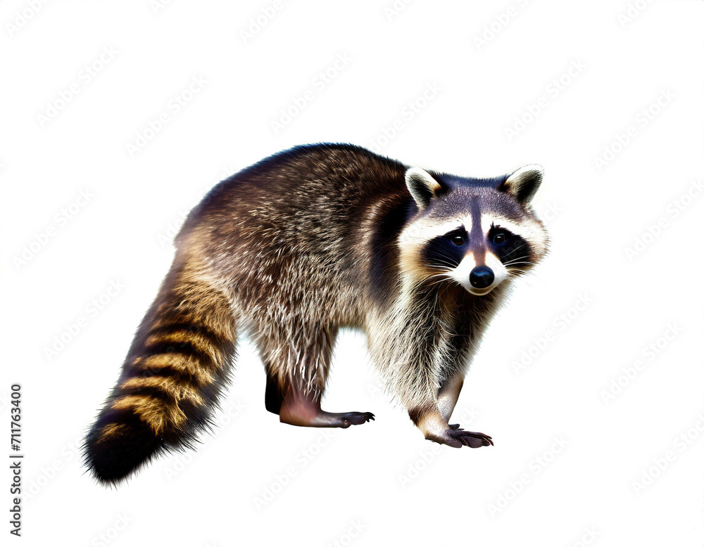 Obraz premium Waschbär isoliert auf weißen Hintergrund, Freisteller 