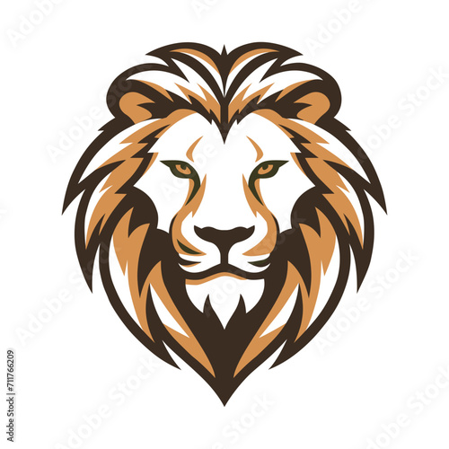 Lion head logo symbol. esport style lion king face vector illustration
