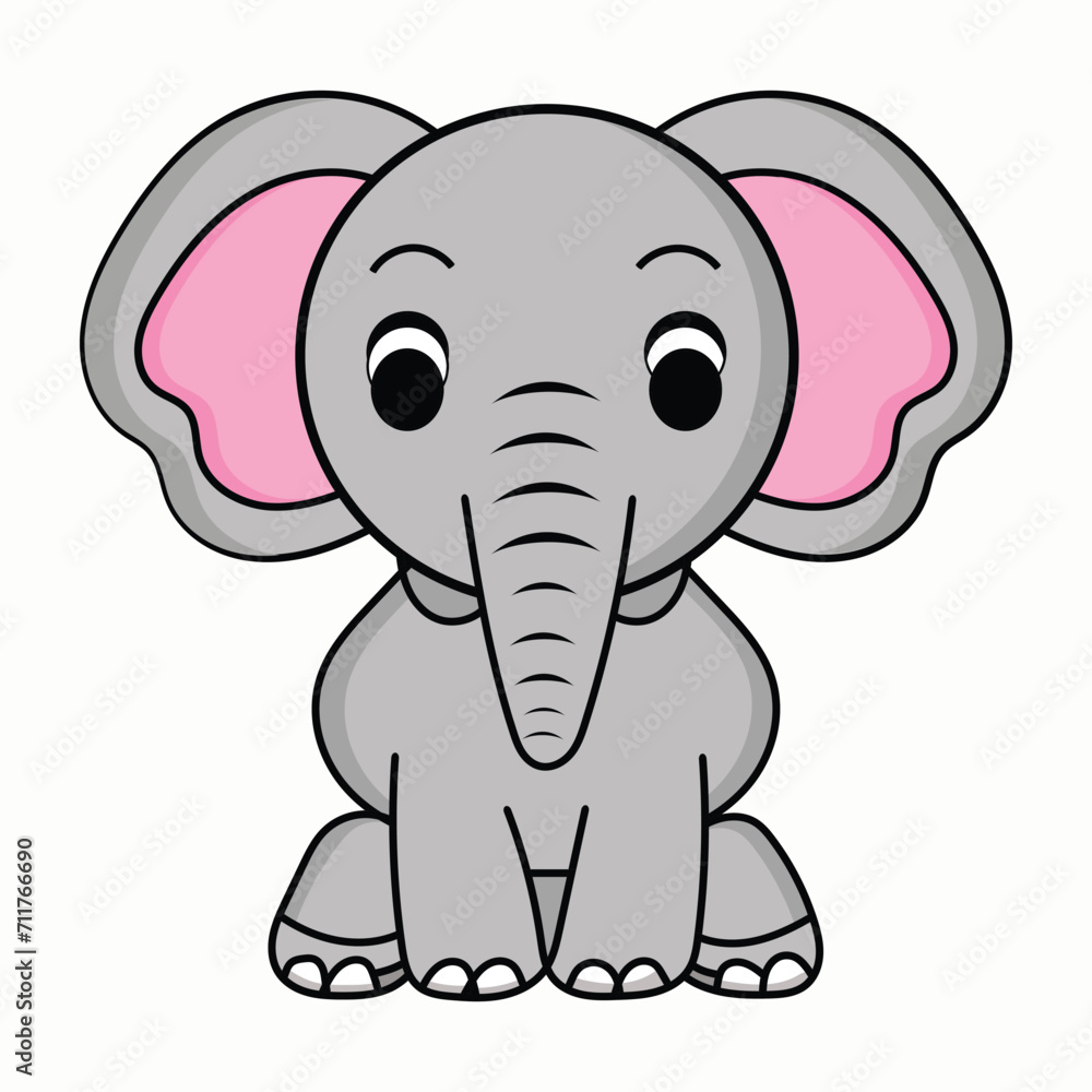 vector elephant cartoon isolated character vector elephant cartoon isolated character