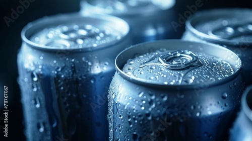 aluminum cans with carbonated water, energy drinks or beer. Rotation video 