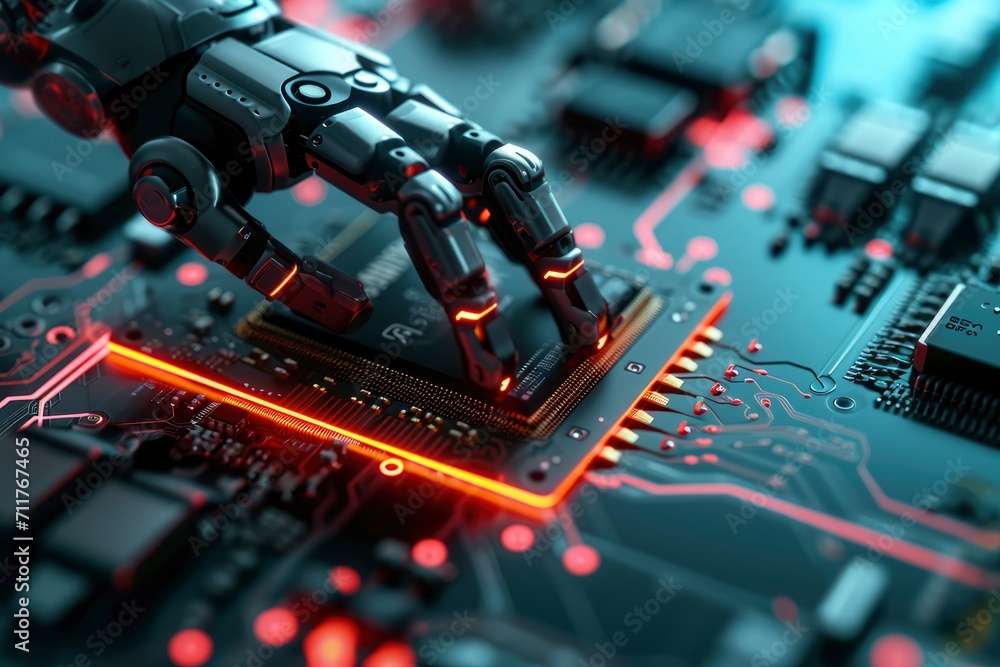 a motherboard CPU processor microchip initiates the digitalization of ...