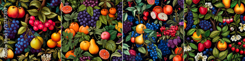 Unique and intricate fruit design in medieval style. Ideal for art and history lovers. Add a touch of historical charm to your space.