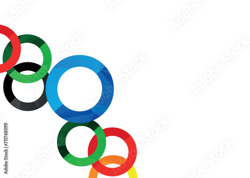 Colored rings on a white background. Abstract multicolored background. Vector graphics for design.