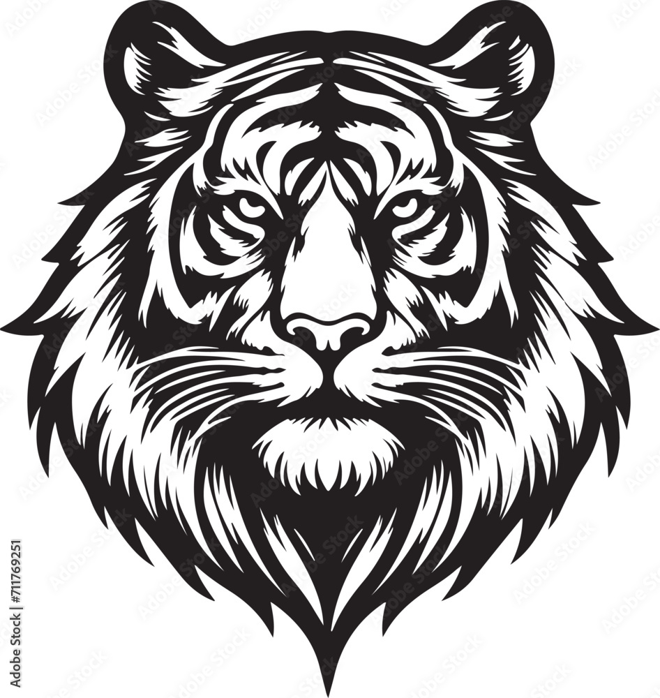Beautiful Tiger Head Vector Illustration