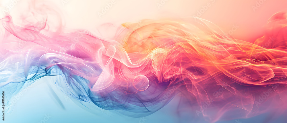 A mesmerizing display of vibrant pink smoke against a dreamy blue backdrop, evoking feelings of artistic wonder and ethereal beauty
