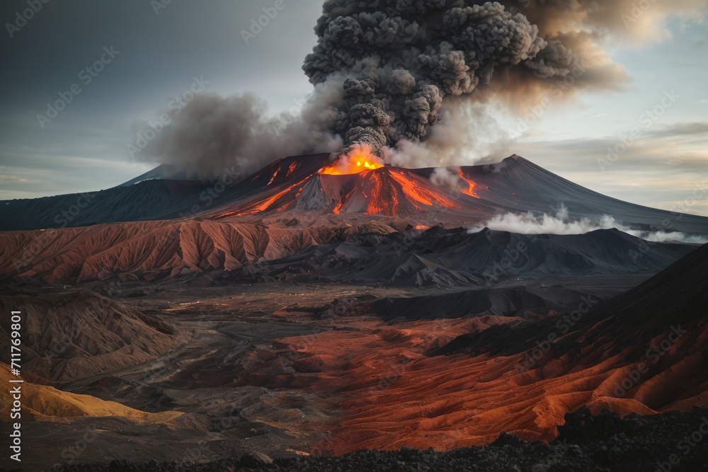 volcano eruption volcano - obrazy, fototapety, plakaty 