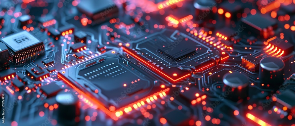 microchip integrated on motherboard, Artificial Intelligence, concepts related to technology, innovation concept microchip integrated on motherboard, Artificial Intelligence, concepts related to technology, innovation concept