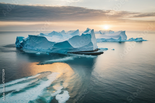 iceberg and coast landscape background 