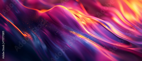An ethereal dance of vibrant magenta and violet hues, illuminated by flickering flames of light, captured in a mesmerizing abstract fractal art