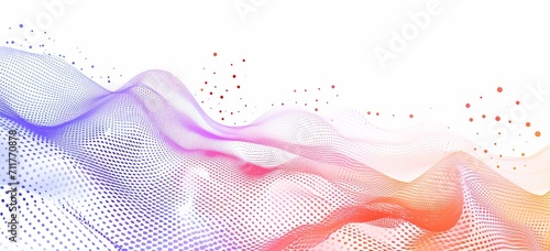 Colourful Abstract Wave on White Background. Abstract wavy design with a spectrum of colors on white.