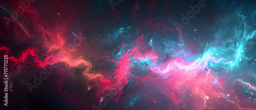 Amidst the vast darkness of space  a mesmerizing magenta nebula stretches across the canvas  painting the sky with a burst of vibrant colors