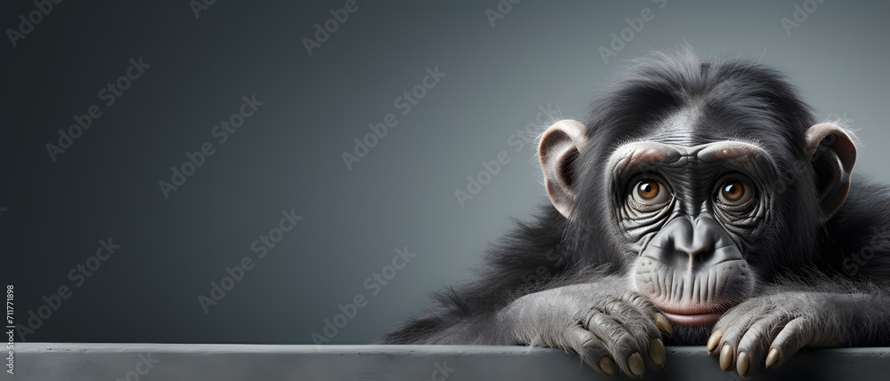 a close up of a monkey - obrazy, fototapety, plakaty 