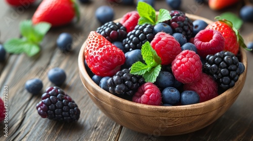 fresh mix berry fruit in bowl    