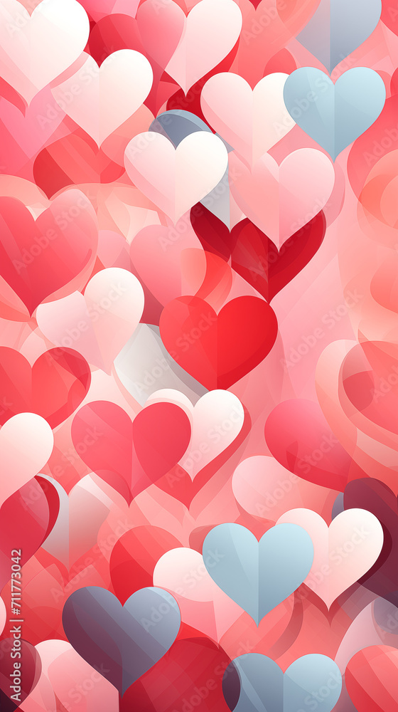 Valentine's Day card. Red hearts background Valentine's Day card. Red hearts background