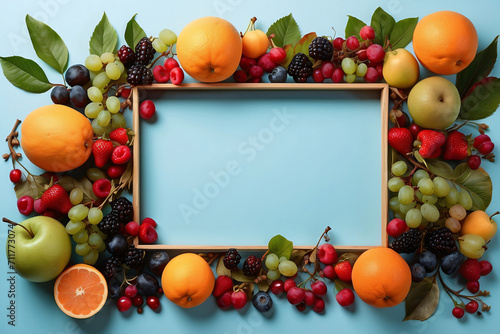 rectangular border with fruit decoration