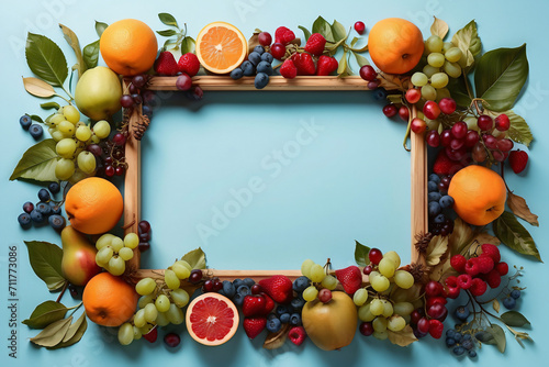 rectangular border with fruit decoration