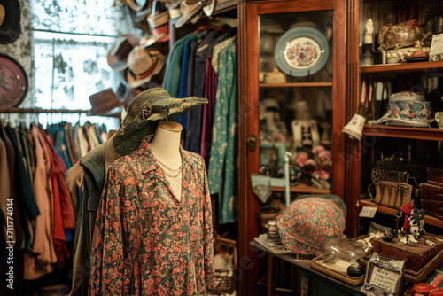 Vintage thrift store that showcase the eclectic mix of items available photo