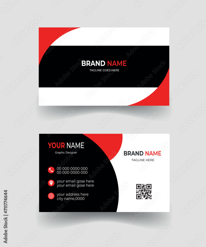 Clean and modern business card template. Modern business card template red black colors, Vector illustration design.
Clean and modern business card template. Modern business card template red black colors, Vector illustration design.