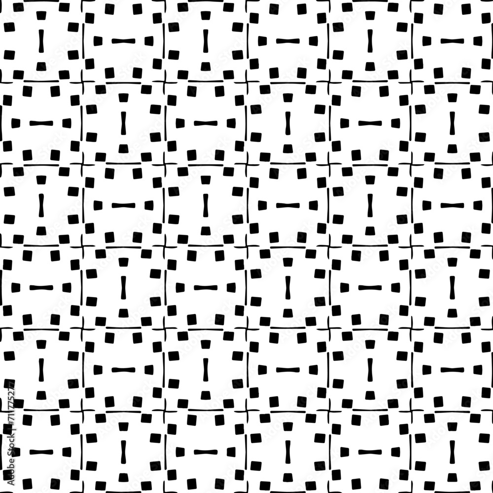 Abstract black figures on a whire background. Seamless texture for fashion, textile design, on wall paper, wrapping paper, fabrics and home decor. Simple repeat pattern. Abstract black figures on a whire background. Seamless texture for fashion, textile design, on wall paper, wrapping paper, fabrics and home decor. Simple repeat pattern.