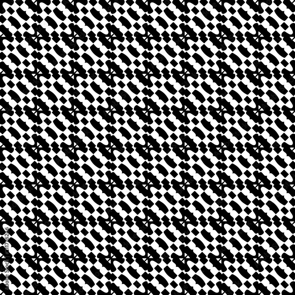 Abstract black figures on a whire background. Seamless texture for fashion, textile design, on wall paper, wrapping paper, fabrics and home decor. Simple repeat pattern. Abstract black figures on a whire background. Seamless texture for fashion, textile design, on wall paper, wrapping paper, fabrics and home decor. Simple repeat pattern.