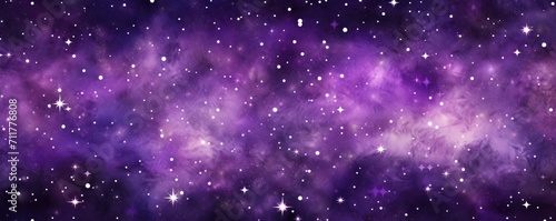 Plum magic starry night. Seamless vector pattern with stars texture marble