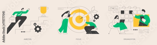 Setting big goal abstract concept vector illustrations. photo
