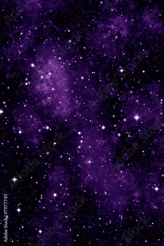 Purple magic starry night. Seamless vector pattern with stars texture marble © Michael