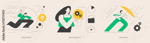 Mental strength abstract concept vector illustrations.