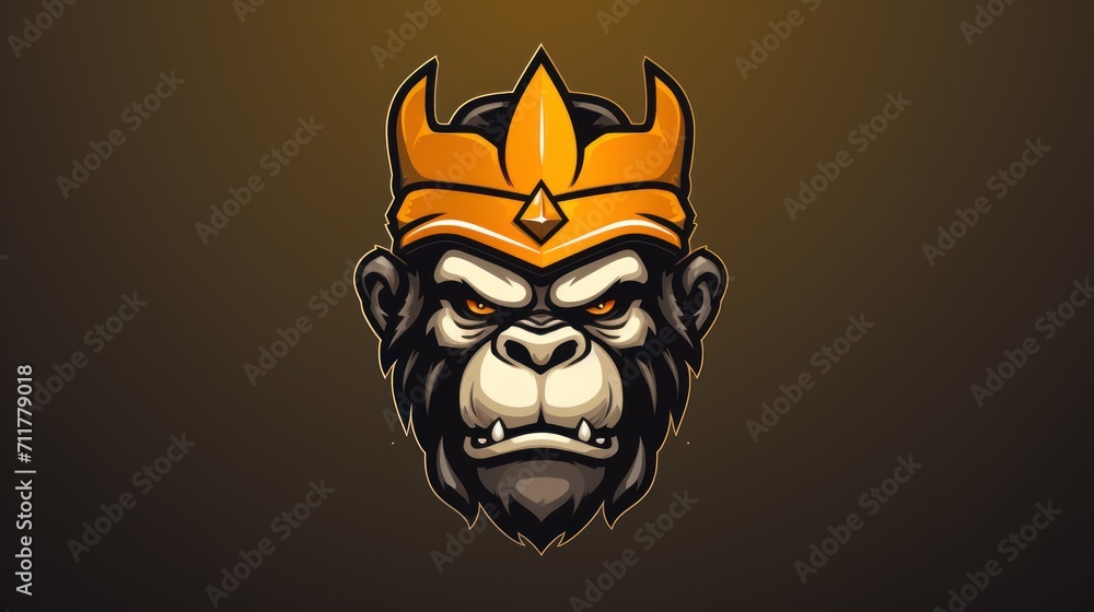Fototapeta premium King kong mascot logo background AI generated image