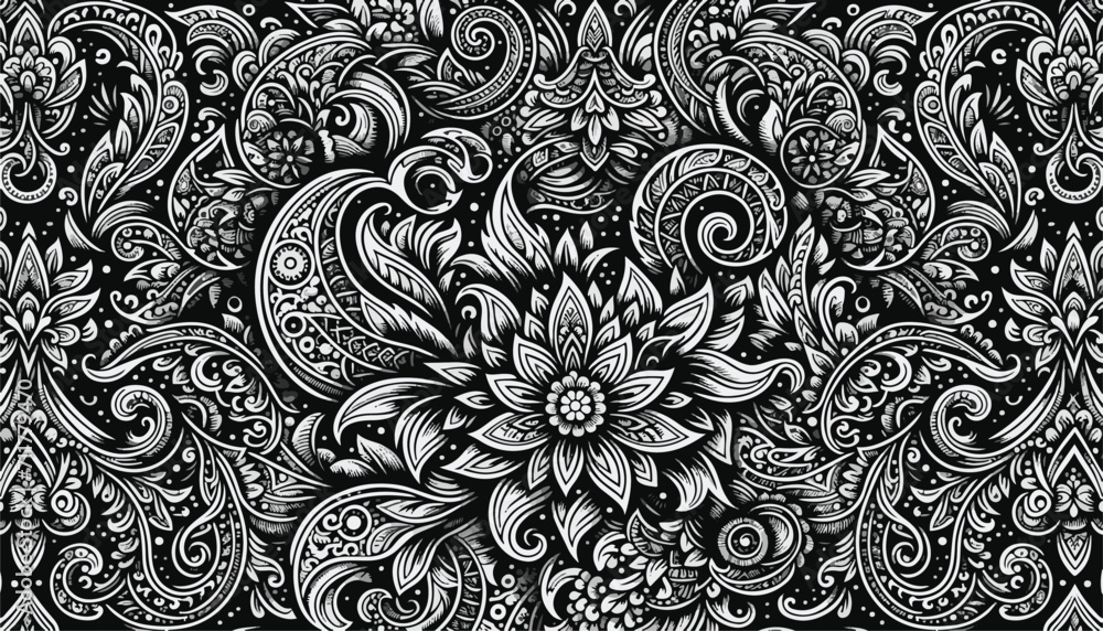 black and white seamless pattern batik black and white seamless pattern batik