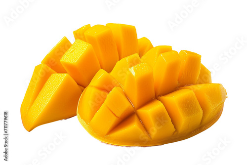 Perfect Mango Slice Isolated on a Transparent Background