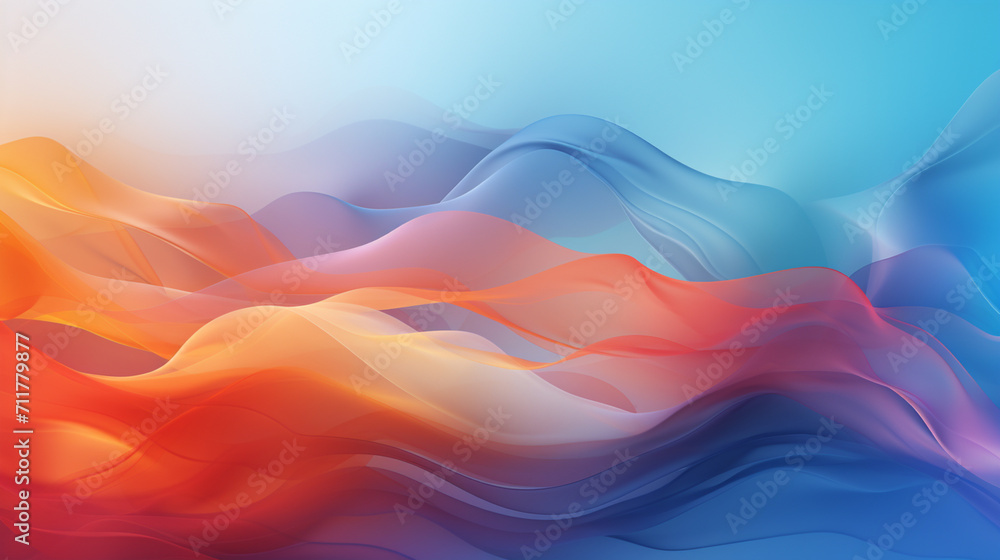 abstract colorful  background with waves , Generate AI