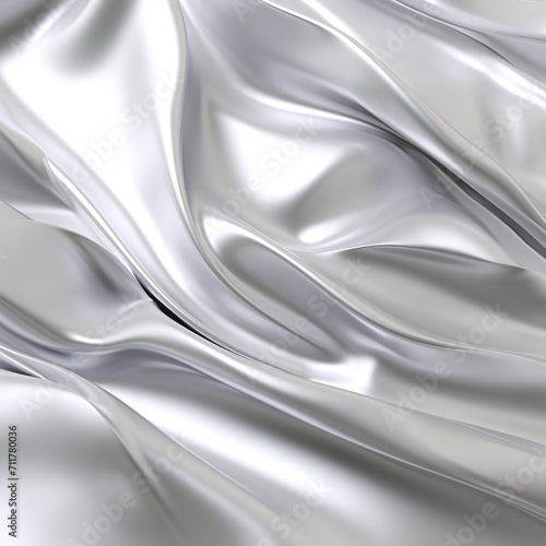 Abstract background with smooth wavy silk fabric. 3d render illustration. AI.