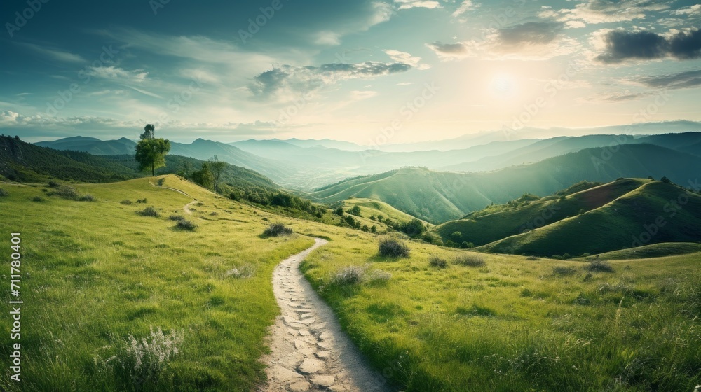 Fototapeta premium Open field of opportunities path
