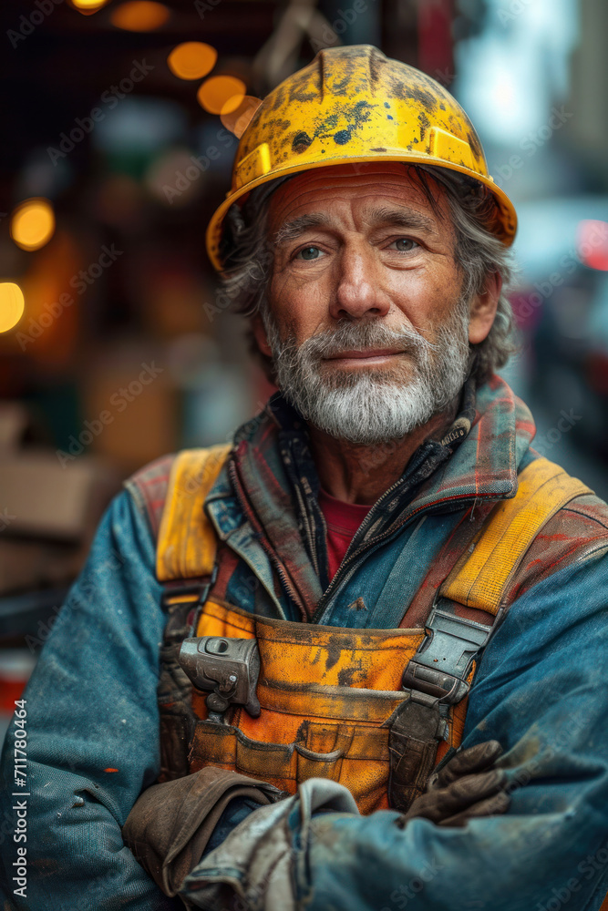 a man job outside. Portrait of a man doing road work a man job outside. Portrait of a man doing road work