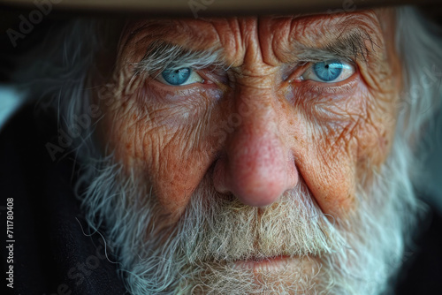 Close-up portrait of old man.