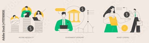 Money distribution abstract concept vector illustrations.