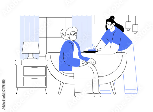 Home care service isolated cartoon vector illustrations.